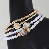 Two Toned Shell Beaded Bracelet
