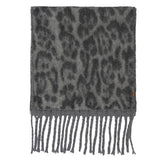 Leopard Print Fringe Scarf