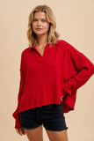 Cranberry Collared Top
