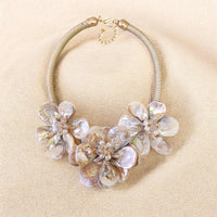 Mocha Flower Seashell Necklace