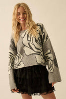 Floral Rose Jacquard Sweater