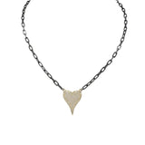 Aimee Paperclip Cubic Zirconia Heart Necklace