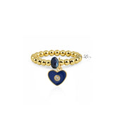 Isabella Enamel Crystal Heart Stretch Ring