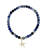 Andrea Starfish Navy Beaded Ankle Bracelet