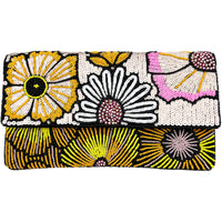 Multi Floral Sequin Beaded Clutch