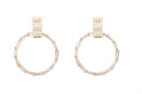 Gold Baguette Hoop Earring