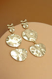 Hammered Disc Drop Earrings