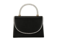 Black Rhinestone Trimmed Evening Bag
