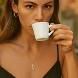 Gia Large Pave Italian Horn Cornicello Necklace