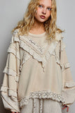 Eyelet Ruffle Vintage Wash Top