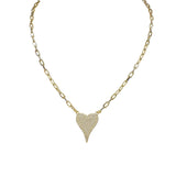 Aimee Paperclip Cubic Zirconia Heart Necklace