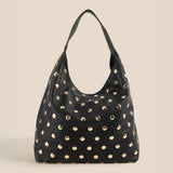 Black Studded Leather Handbag