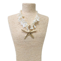 Gold Starfish Seashell Necklace