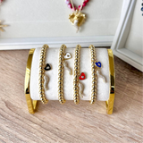 Brandi Heart Horn Evil Eye Bracelet