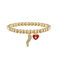 Brandi Heart Horn Evil Eye Beaded Bracelet