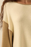 Colorblock Knit Rolled-Edge Sweater
