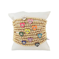 Sandi Enamel Heart Evil Eye Beaded Bracelet