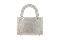 Silver Rhinestone Grommet Handbag