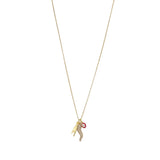 Lisa Perfect CZ Italian Horn & Evil Eye Charm Necklace