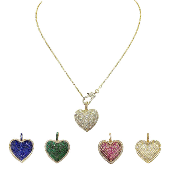 Rachel Diamond Spectacular Clasp & Heart  Necklace
