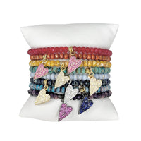 Harper Slanted Heart Beaded Bracelet