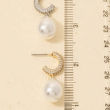 Gold Dipped Pave Teardrop Pearl Earrings