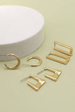 Geo Gold Mini Hoop Earring Set
