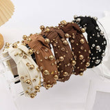 Multi Gold Ball Rhinestone Knot Headband