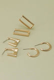Geo Gold Mini Hoop Earring Set