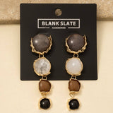 Marble Metallic Disc Earrings