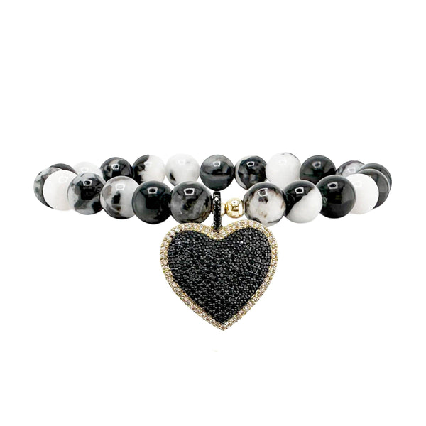 Lila Luxe Heart Gemstone Beaded Bracelet