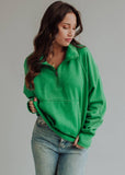 Kelly Green Quarter Zip Sweatshirt