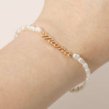 Mama Script Pearl Bracelet