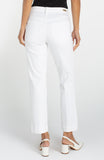 White Cropped Pearl Trim Jeans