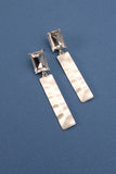 Rectangle Stone Hammered Drop Earrings