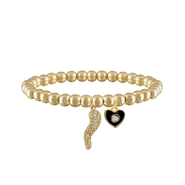 Brandi Heart Horn Evil Eye Bracelet
