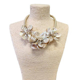 Mocha Flower Seashell Necklace