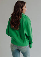 Kelly Green Quarter Zip Sweatshirt