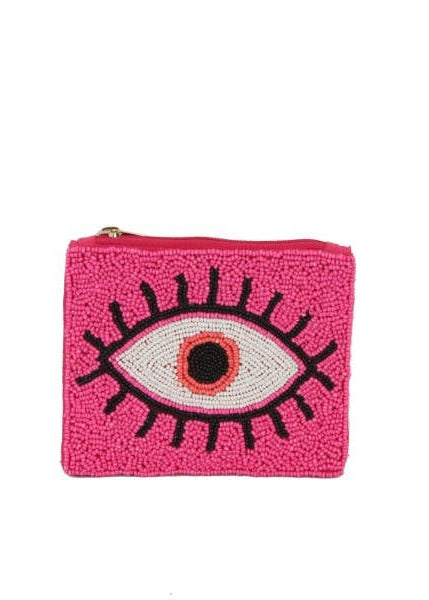 Pink Evil Eye Coin Purse