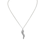 Gia Large Pave Italian Horn Cornicello Necklace