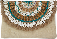 Boho Shell Beaded Clutch