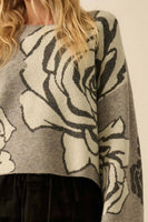 Floral Rose Jacquard Sweater