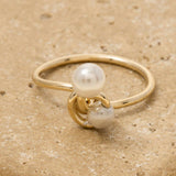 Double Pearl Knot Ring