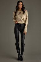 Tan Sequin Football Sweater