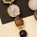 Marble Metallic Disc Earrings