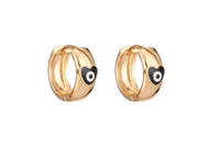 Evil Eye Heart Hoop Earrings