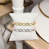Five Hearts Crystal Stretch Bracelet