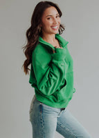Kelly Green Quarter Zip Sweatshirt
