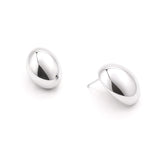 Silver Oval Stud Earrings