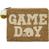 Gold Game Day Beaded Pouch